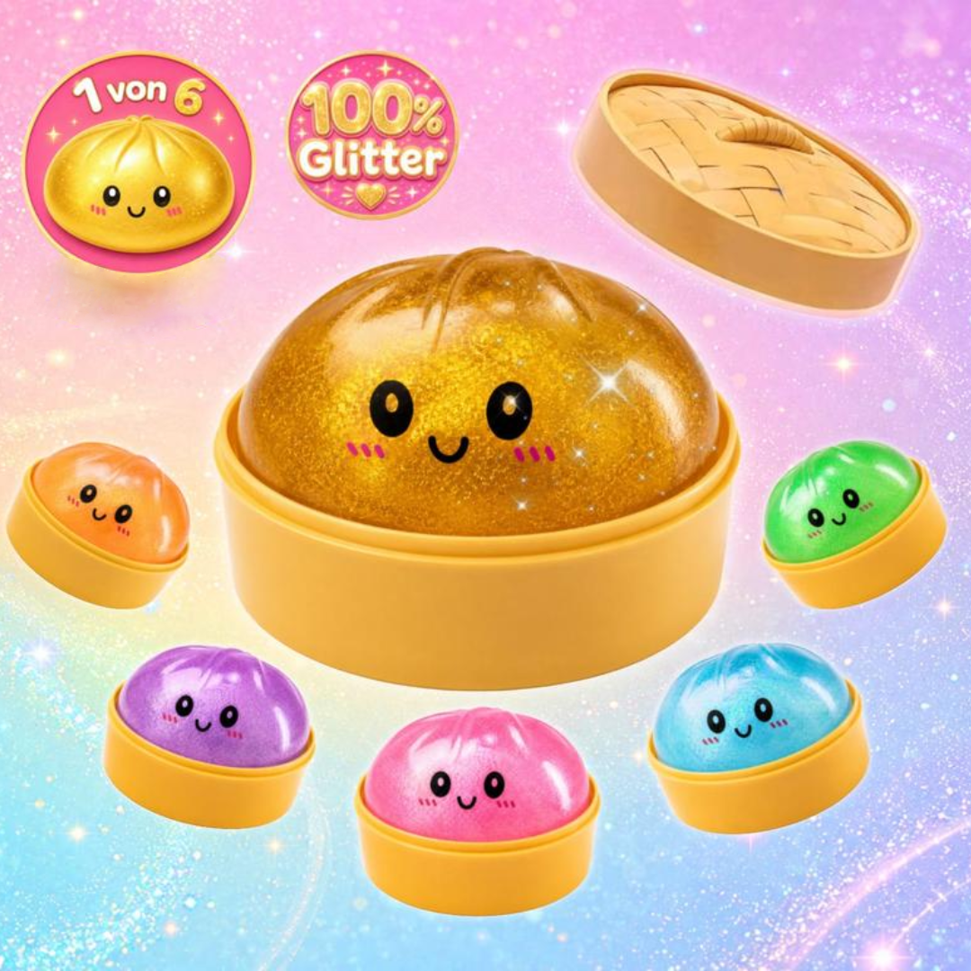 Glitter Dumpling Squishy with Steamer Box