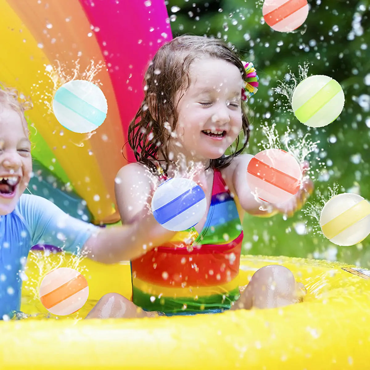 [Heatwave Essential]6pcs/12pcs/30pcs Reusable Silicone Water Balloons Set, # Silicone Mesh Water Ball Toy Quick Fill Splash Balls for Summer Heatwave, Outdoor Family Games, Pool Party and Beach Fun # water balloon