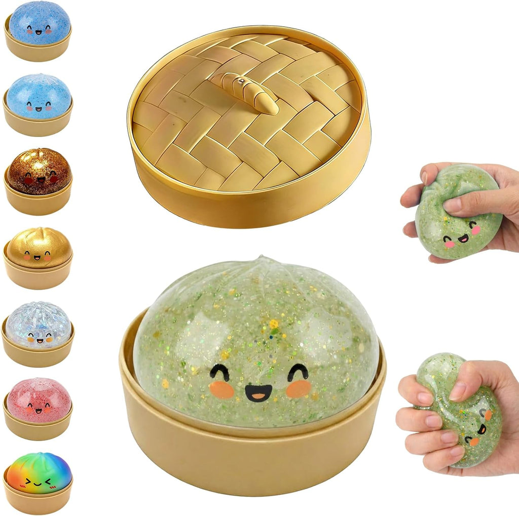Glitter Dumpling Squishy with Steamer Box