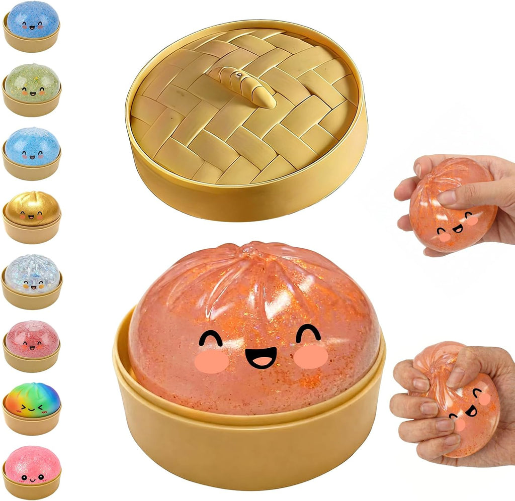 Glitter Dumpling Squishy with Steamer Box