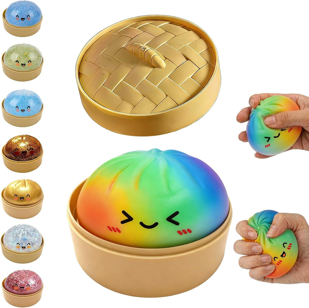 Glitter Dumpling Squishy with Steamer Box