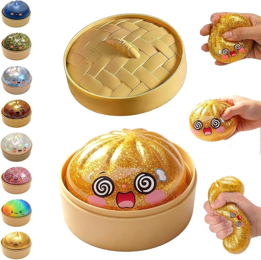 Glitter Dumpling Squishy with Steamer Box