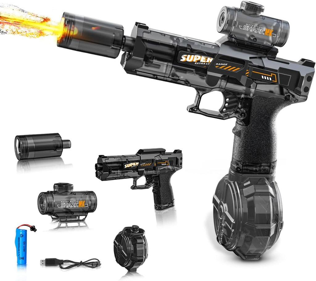 🔥Full Auto Electric Water Gun – 28-32 FT Range, Perfect for Pool, Beach & Outdoor Fun!