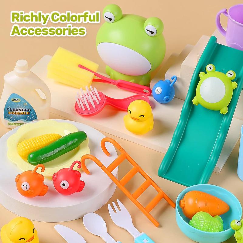 Play Sink with Running Water, Pretend Play Kitchen Sink with Upgraded Electric Faucet, Realistic play set learning cookingset Plastic Toy Outdoorfun, backyardfun summerwins