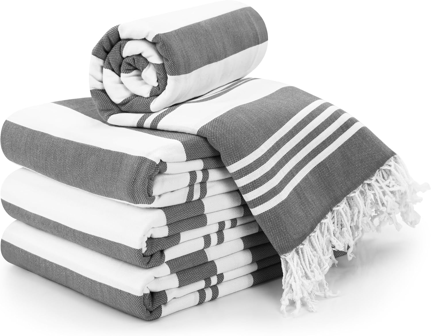 🔥summer sale 🔥Utopia 4-Pack Turkish Beach Towel – 100% Cotton, Quick Dry – Pink (40"x72")