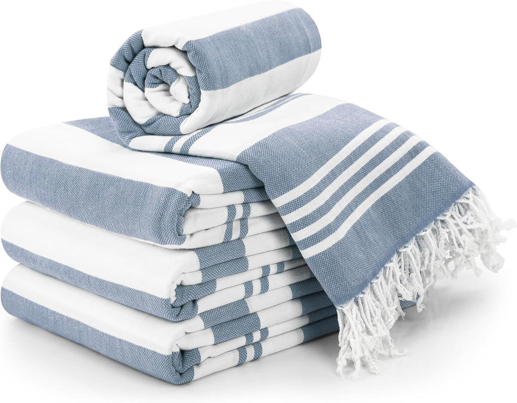 🔥summer sale 🔥Utopia 4-Pack Turkish Beach Towel – 100% Cotton, Quick Dry – Pink (40"x72")