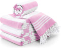🔥summer sale 🔥Utopia 4-Pack Turkish Beach Towel – 100% Cotton, Quick Dry – Pink (40"x72")
