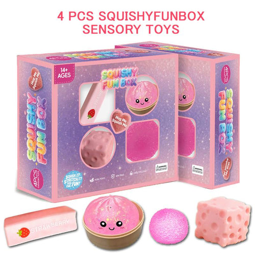 4-Pack Soft Squishy Toys, Mixed Slow & Fast Rebound Silicone Toys, Assorted Styles