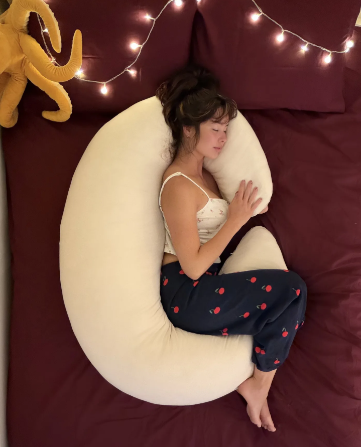 12lb Curved Cuddle Body Pillow – Premium Support for Side Sleepers