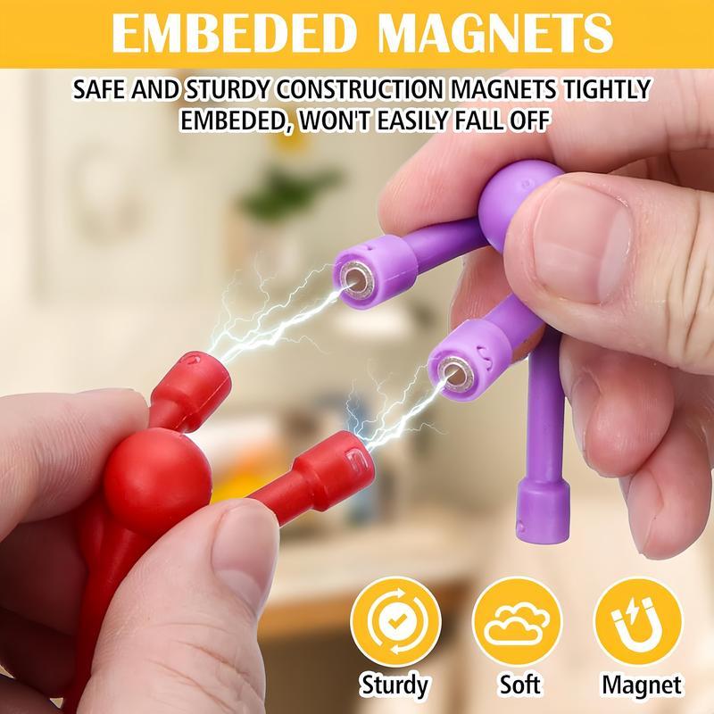Magnetic Fidget Toys  - 10-Pack Bright Solid Colors BPA-Free Sensory Building Fridge Kids Toys, Anxiety Fidgets, Relaxation, Mini Gifts, Sensory Products, Birthday Party Favors