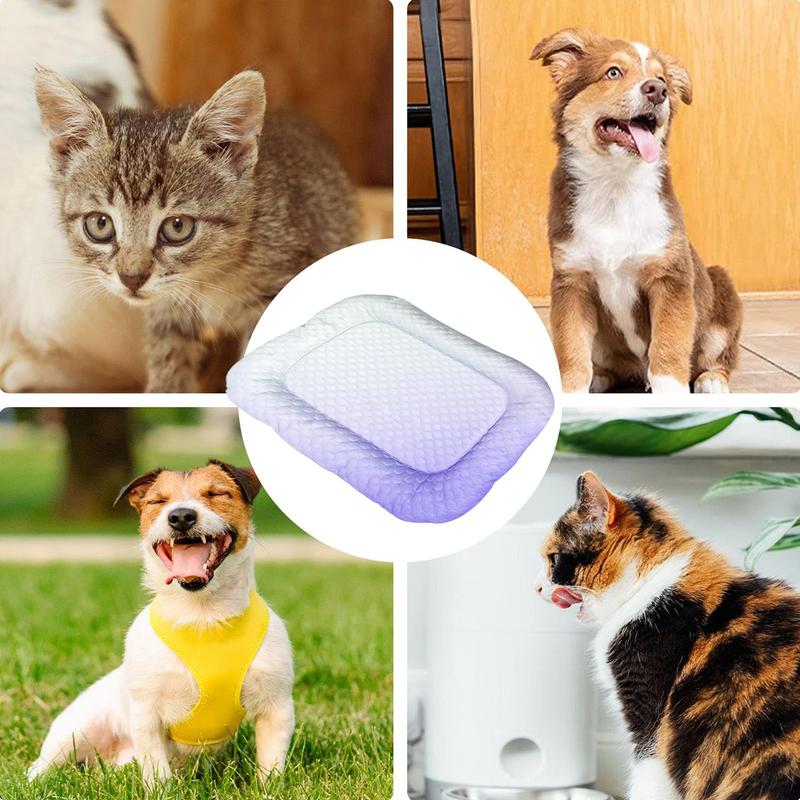 Pet Cooling Pad Mat for Dogs and Cats - Ice Silk Summer Cool Bed Blanket in Gradient Colours, Breathable Soft Sleeping Cushion for Indoor Floors Sofas and Car Travel Washable Multiple Sizes Available.
