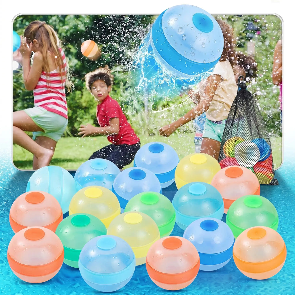 [Heatwave Essential]6pcs/12pcs/30pcs Reusable Silicone Water Balloons Set, # Silicone Mesh Water Ball Toy Quick Fill Splash Balls for Summer Heatwave, Outdoor Family Games, Pool Party and Beach Fun # water balloon