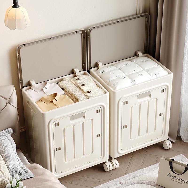 Space-Saving Collapsible Storage Box with Casters | Multi-scene Clothes & Sundries Organizer for Bedroom, Closet & Living Room