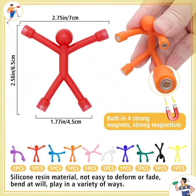 Magnetic Fidget Toys  - 10-Pack Bright Solid Colors BPA-Free Sensory Building Fridge Kids Toys, Anxiety Fidgets, Relaxation, Mini Gifts, Sensory Products, Birthday Party Favors