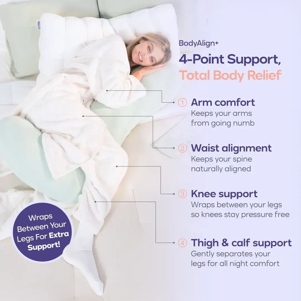 Long Rectangular Pregnancy Pillow Pregnant Maternity Mummy Supplies for Side Sleepers, Includes Polyester Pillowcase, Soft and Fluffy Pillow Insert